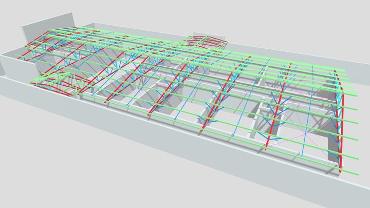 Cobertura em Estrutura Metálica de 736,20m² 3D Model