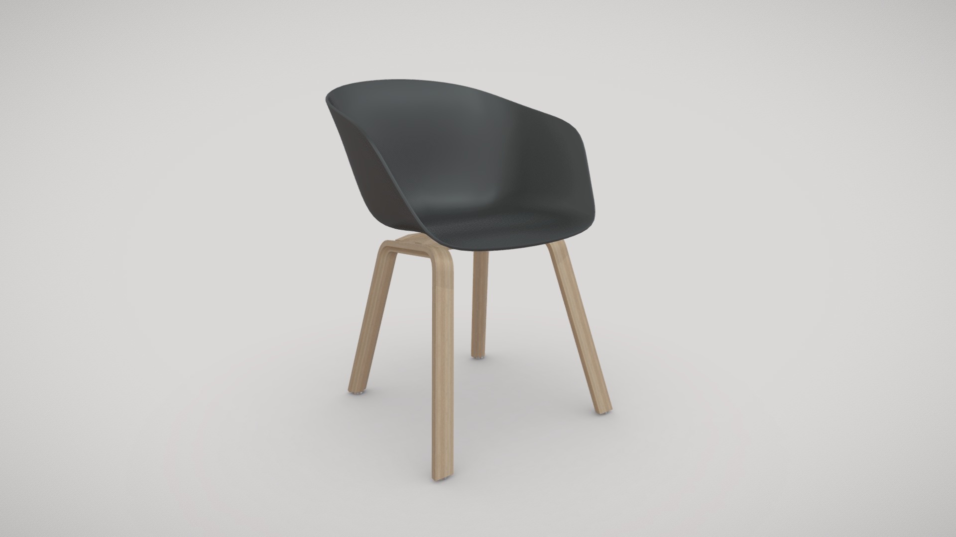3D model Chair AAC22 By Hay - This is a 3D model of the Chair AAC22 By Hay. The 3D model is about a black chair with a cushion.