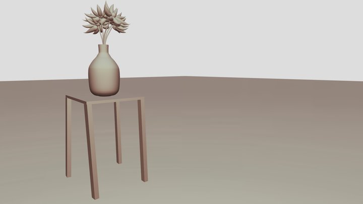 Day 2 - Vase and flowers 3D Model