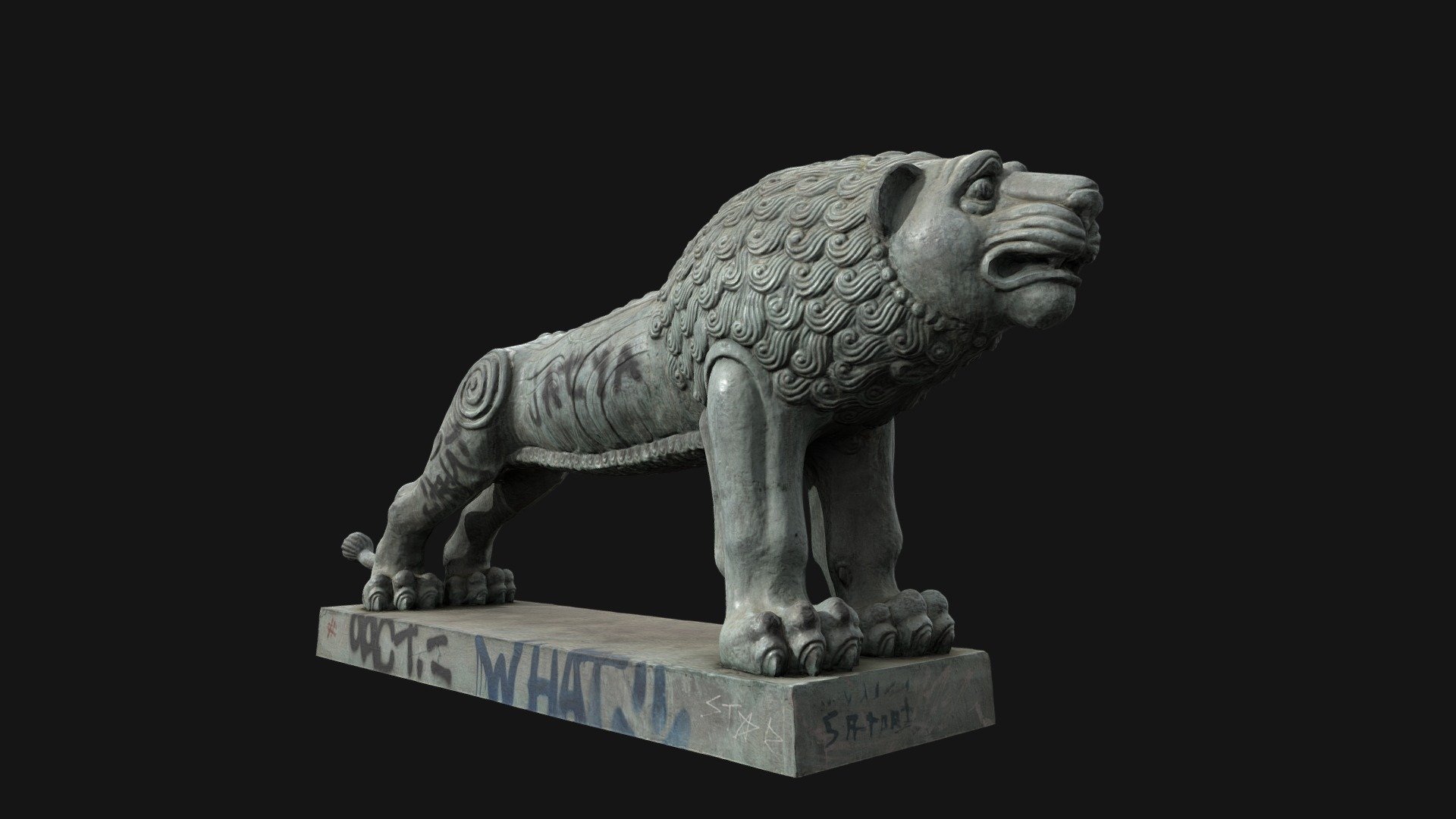 Lion statue on Galaktion Tabidze bridge Download Free 3D model by Nik