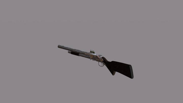 Low Poly Bioshock Shotgun 3D Model