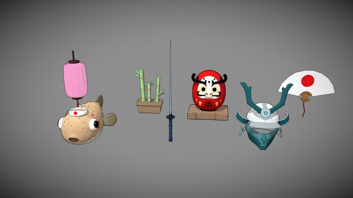 Japanese toon asset pack. 3D Model