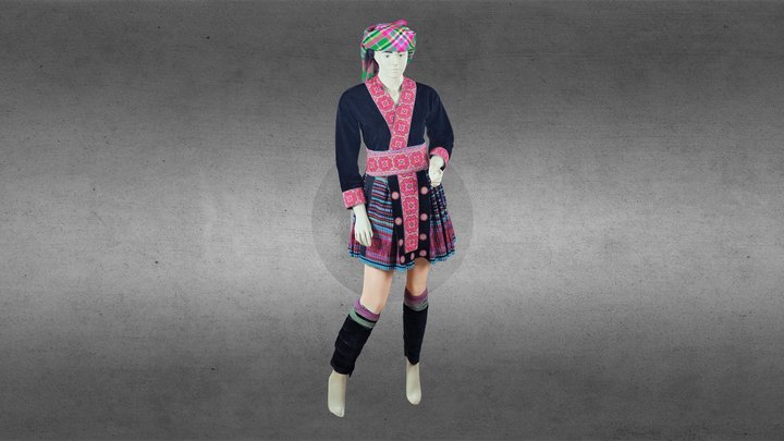 Trang phục dân tộc Mông_Nữ 3D Model