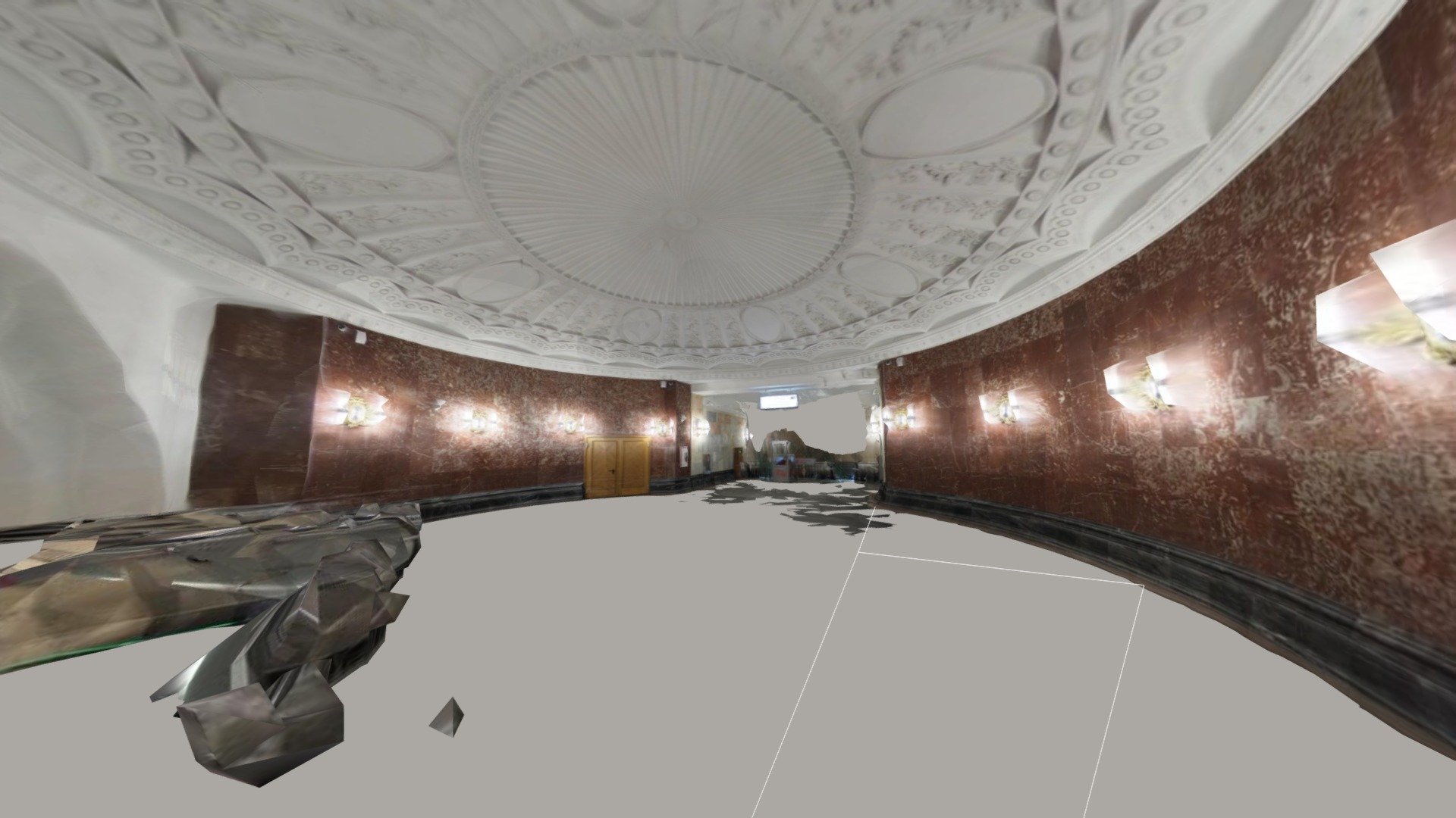 1954 Krasnye Vorota Moscow Metro Middle hall