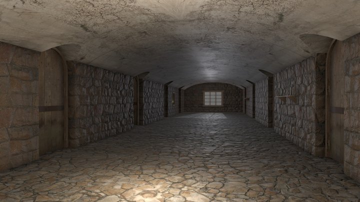 Castle Hallway 3D Model