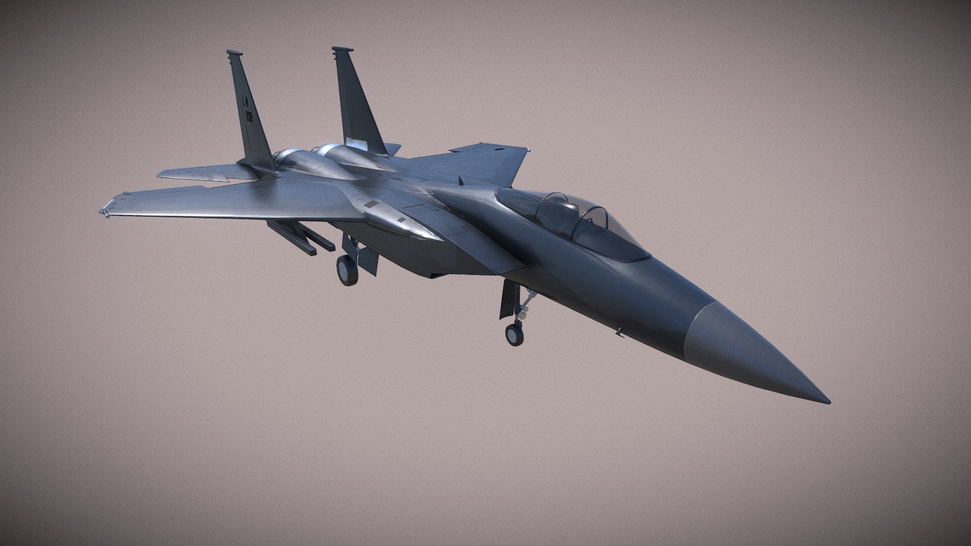 animated F15c eagle jet fighter 3D model by jotar