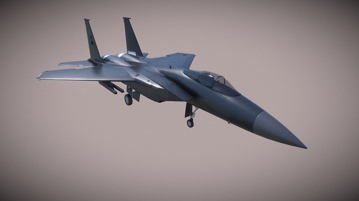 animated F15c eagle jet fighter 3D Model