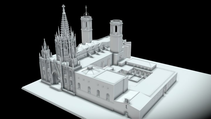 Cathedral of BCN,Santa Creu and Santa Eulàlia. 3D Model