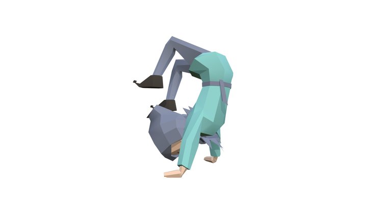 The acrobat walks on his hands 3D Model