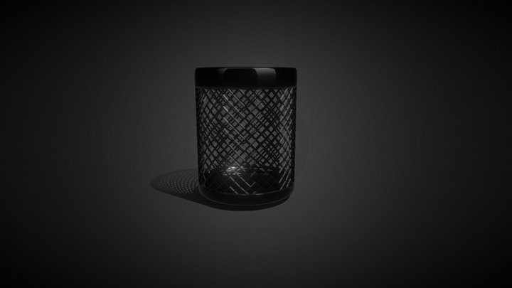 Wireframe Trash Bin 3D Model