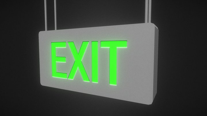 Exit Sign - FREE Background Prop 3D Model