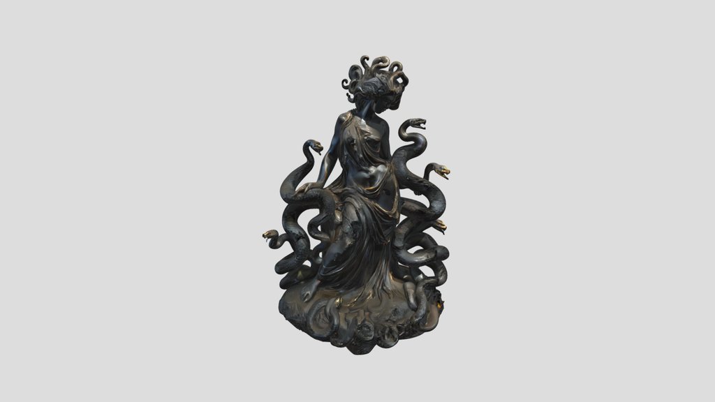 Medusa statue with snakes