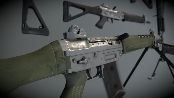 SIG SG550 Rifles 3D Model