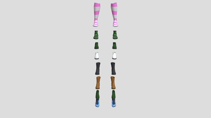 Low Poly Shoe Collection 3D Model