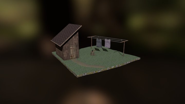 Cabin Scene 3D Model