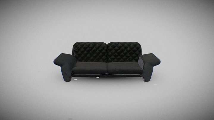 Low Poly Old Couch 3D Model