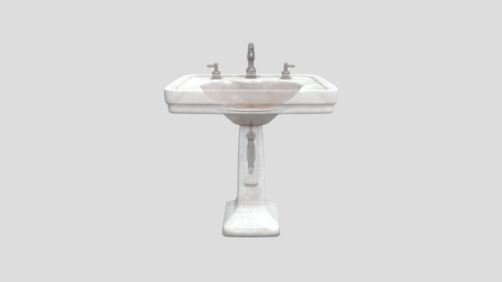 Antique Pedestal Sink Dirty
