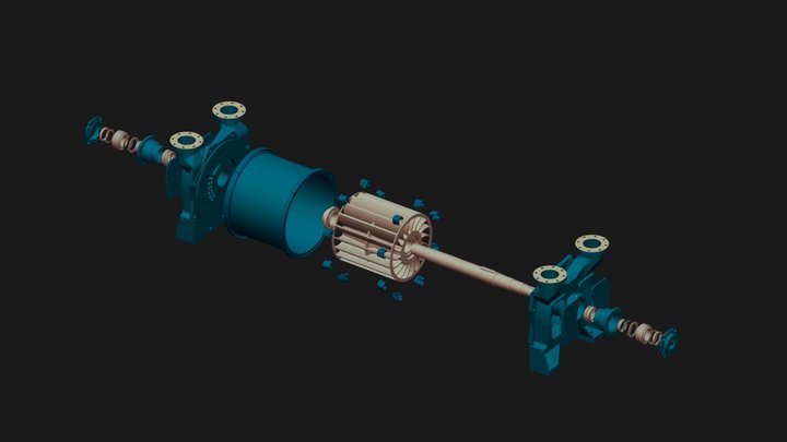Liquid ring pump ERTP-Hibon ALPHA 50 3D Model
