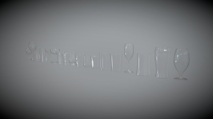 Glassware Pack 3D Model