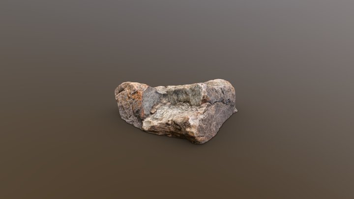 Large Mossy Rock Retopologized 3D Model
