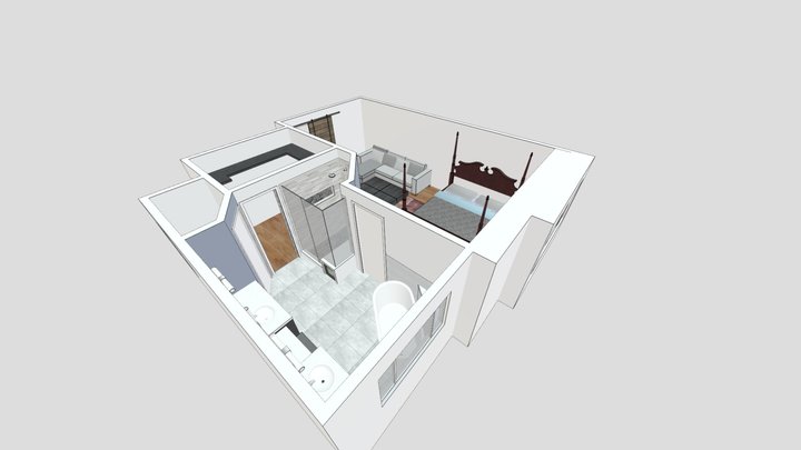 Modern Master Suite 3D Model
