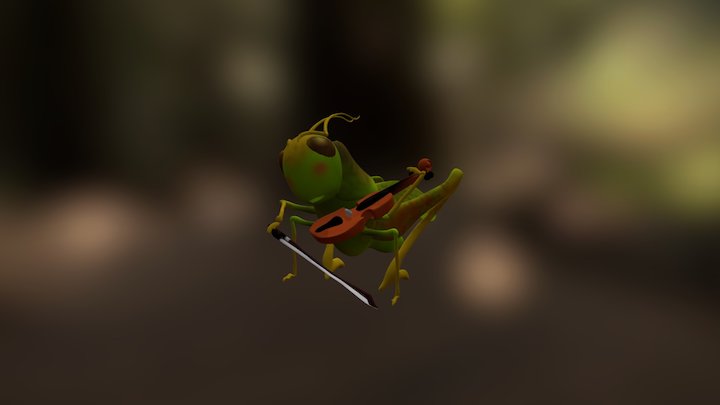 Grasshopper violinist 3D Model