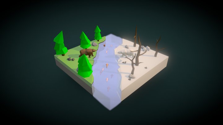 two sides of a bear 3D Model