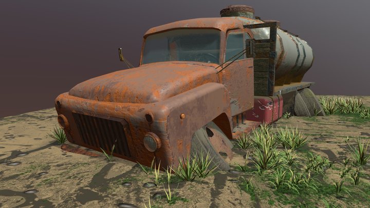 old car rusty Gas 3D Model