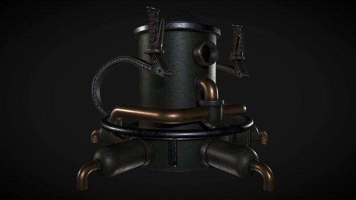 Steampunk Jetpack 3D Model