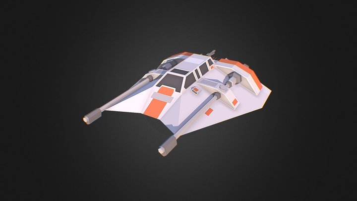 Low Poly Snowspeeder Star wars 3D Model