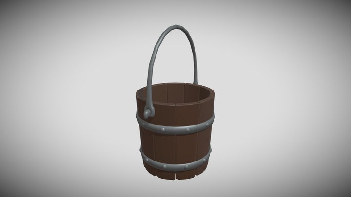 Wood Bucket 3D Model