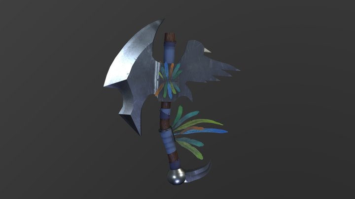 Axe with feather 3D Model