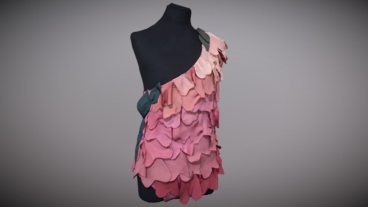 Ballet costume, rose leotard HIGH RES. 3D Model