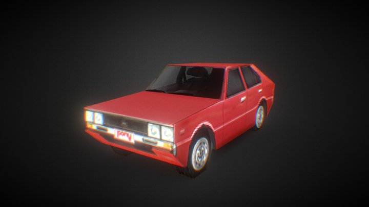 Hyundai Pony PS1 style 3D Model