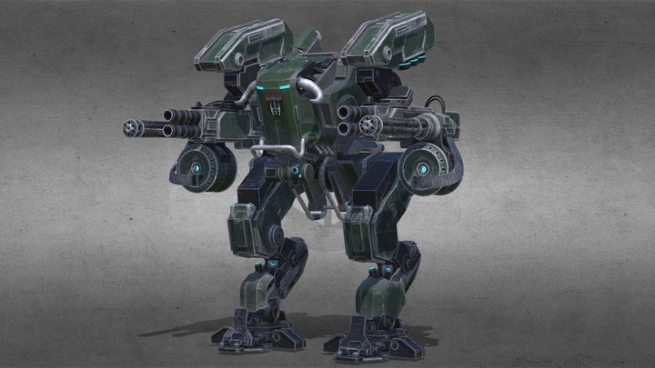 Huge Military Humanoid Robot (ОБЧР) 3D Model