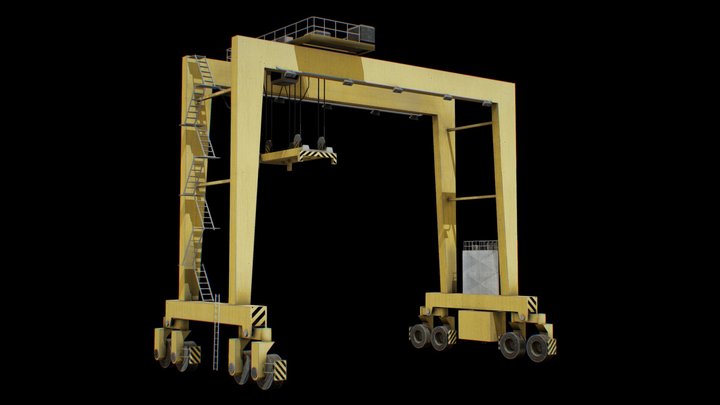 RTG Port Crane 3D Model