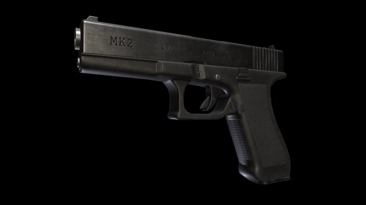 9mm Pistol 3D Model