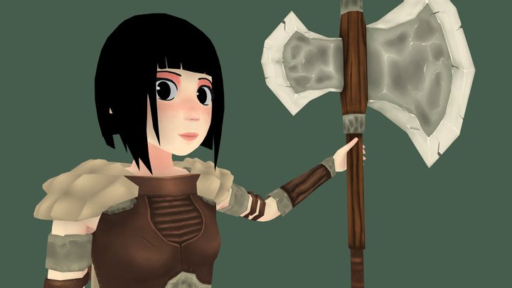 Warrior Girl 3D Model