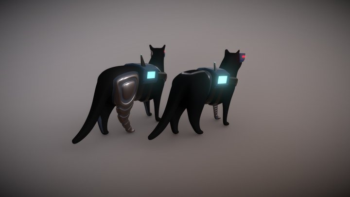 Cybernetic Cats 3D Model