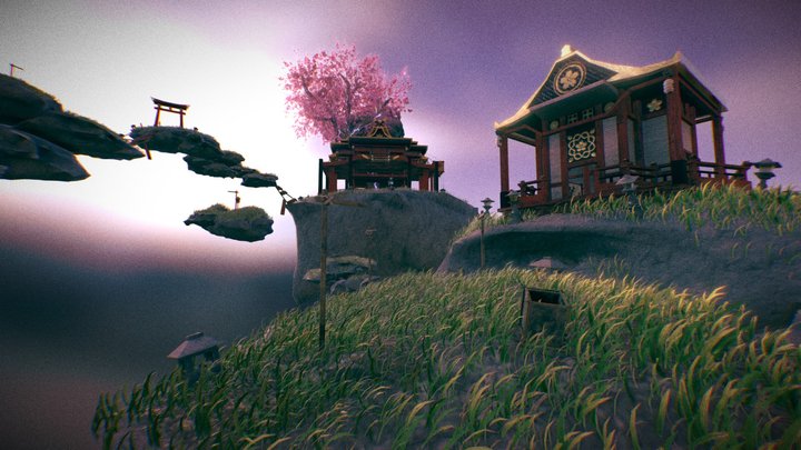 Floating Island - Forgotten Shrine 3D Model