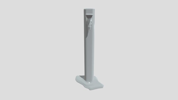 Outdoor dual-tap water post 3D Model