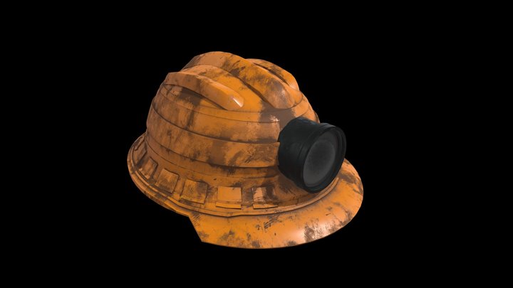 Miner Helmat with Headlight 3D Model