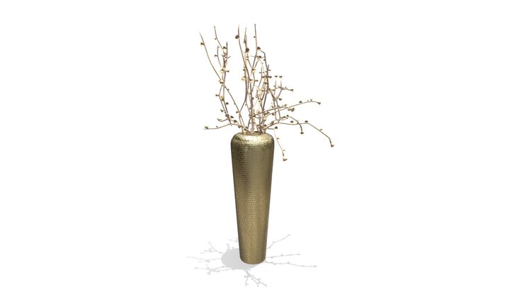 Golden Decorative Vase 3D Model