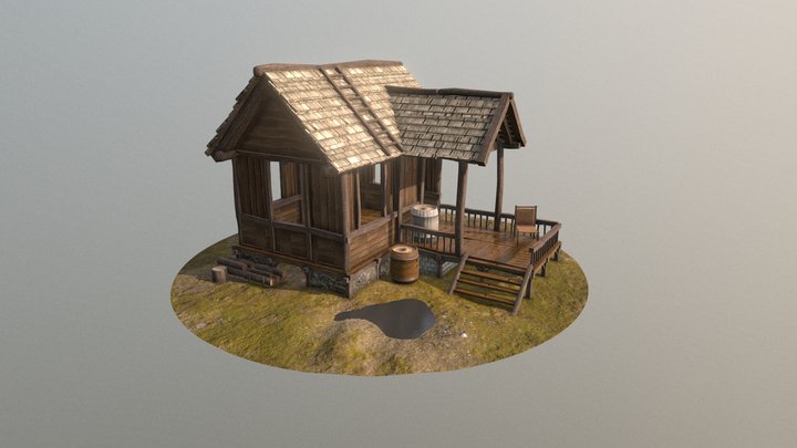 Wooden House 3D Model