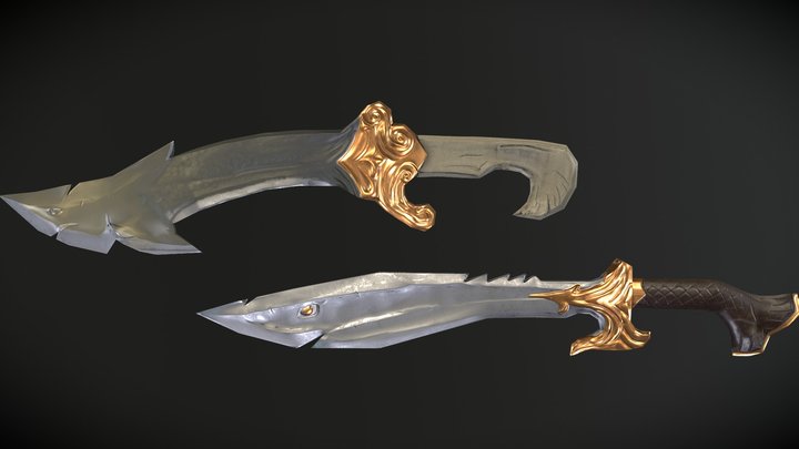 Shark Swords 3D Model