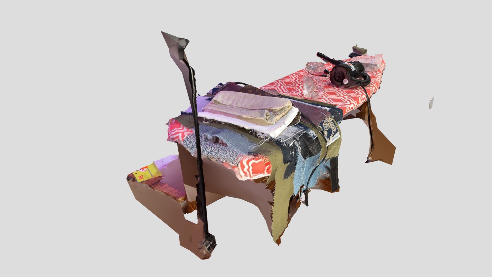 Cut Fabric on Ironing Board — Sketchfab embed 3D viewer