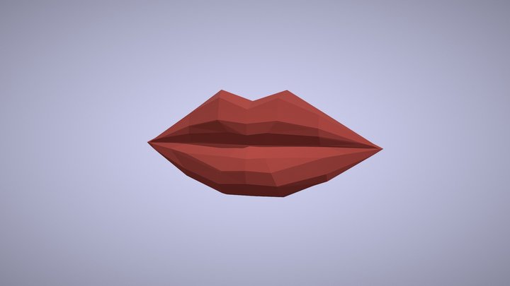 Low Poly Lips 3D Model