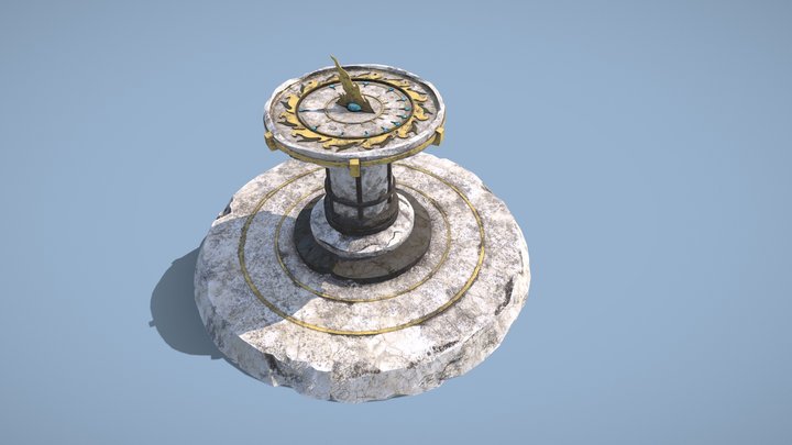 Ancient Sundial Monument 3D Model