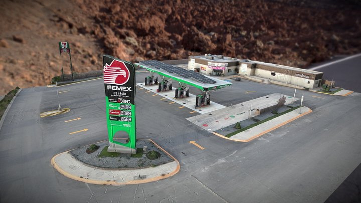 Gas station and Seven Eleven 3D Model