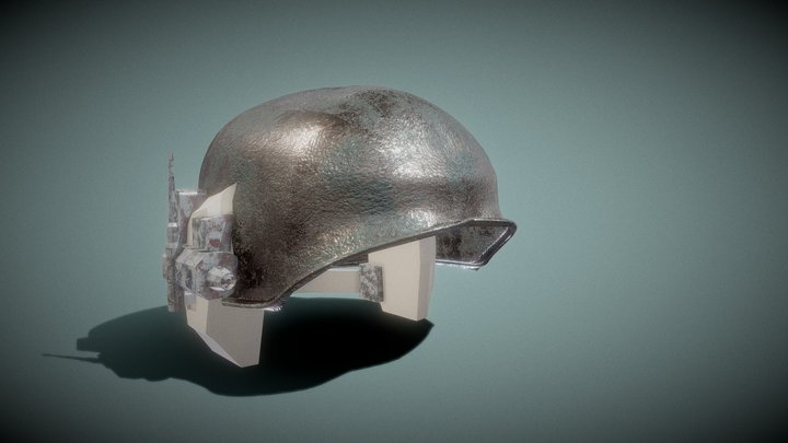 War helmet damaged 3D Model